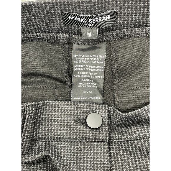 Mario Serrani Italy Business Work Black/Gray Glen Houndstooth Pants M - Picture 3 of 4
